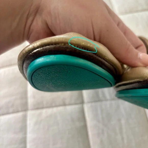 Tieks Metallic Gold Ballet Flats - Picture 12 of 13